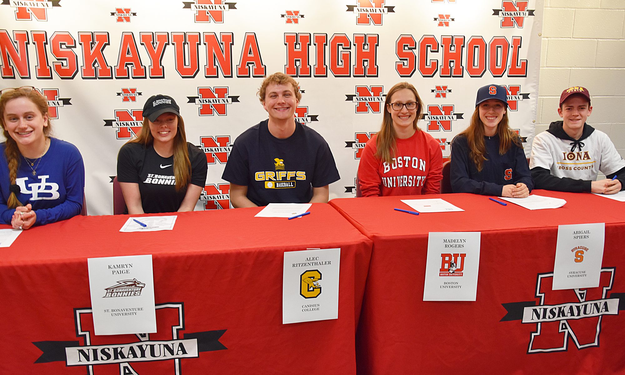 Six Niskayuna High School Student Athletes Sign Letters Of Intent For Intercollegiate Athletics Niskayuna Central School District