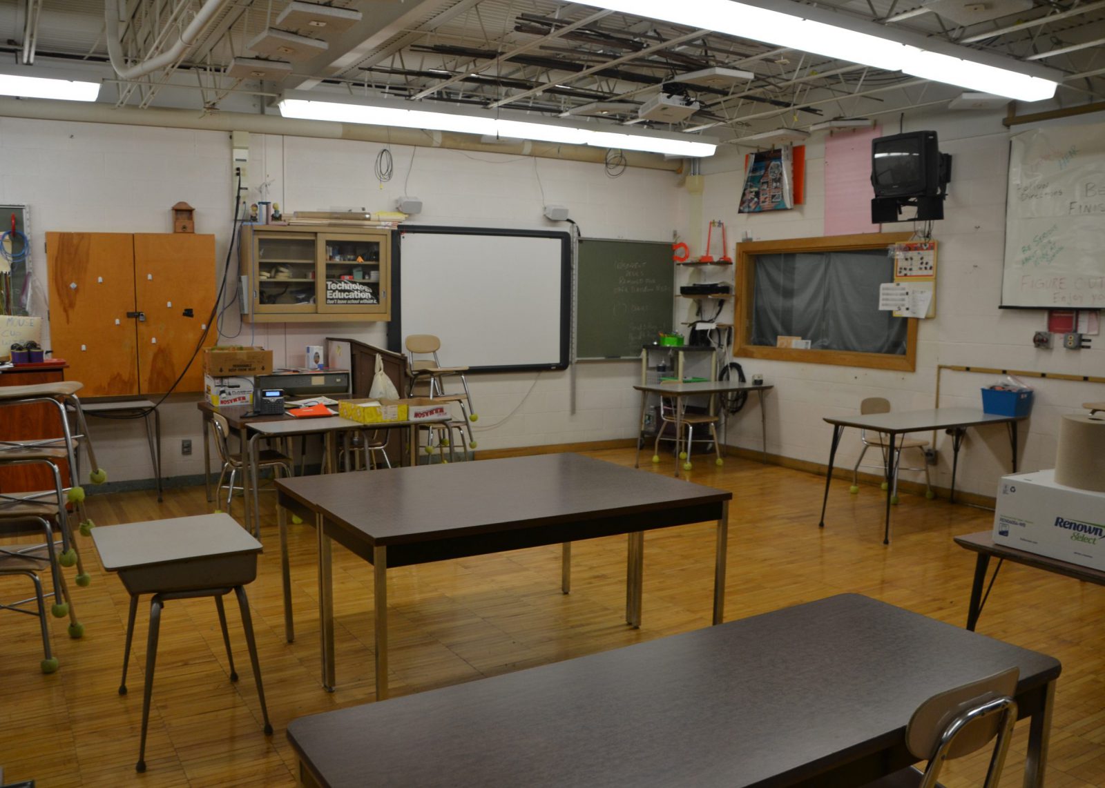 Outdated technology classroom at Iroquois