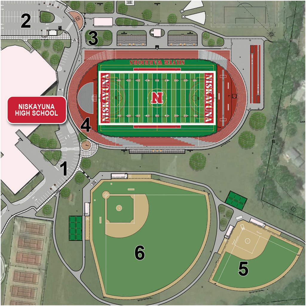 Drawing of Niskayuna High School outdoor athletic facility plans