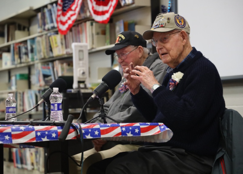 Two elderly veterans