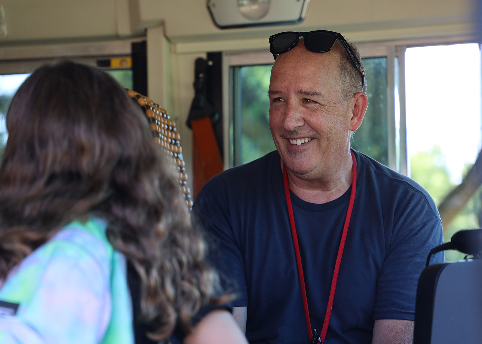 bus driver smiling