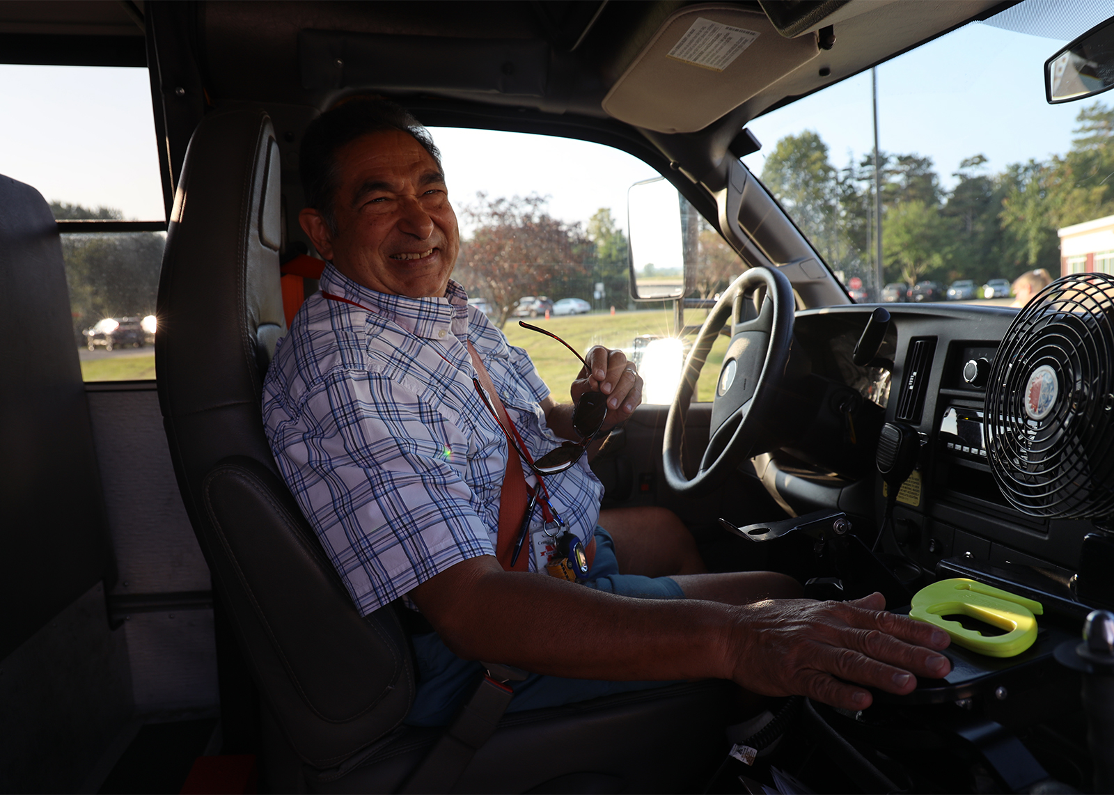 bus driver smiling