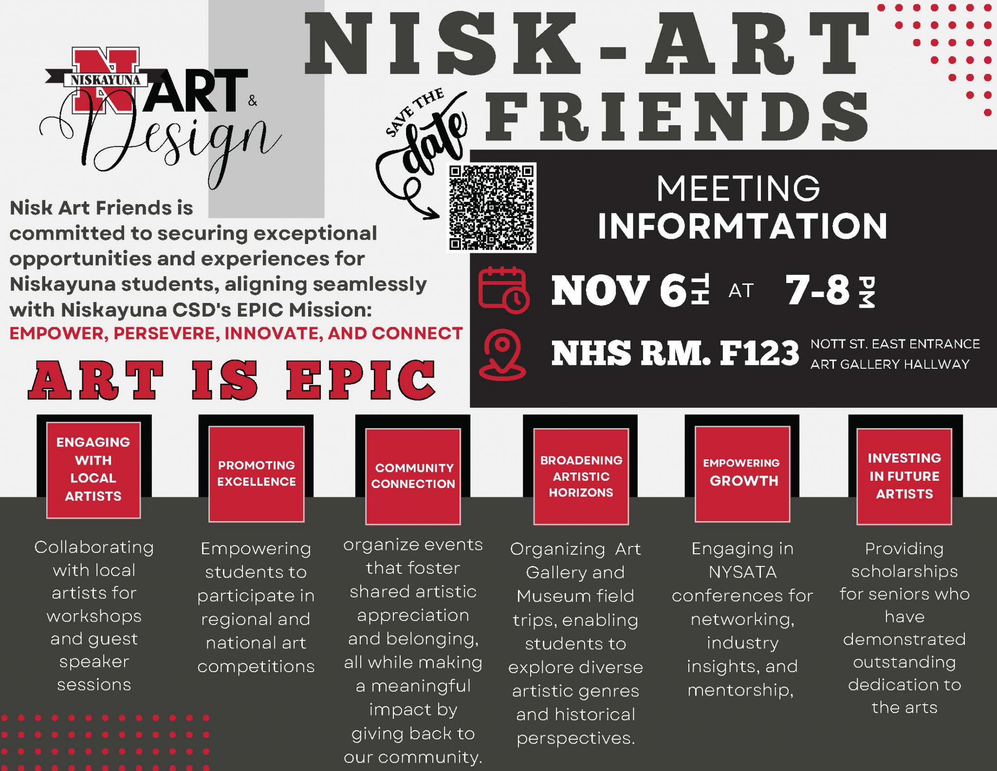 NiskArt Friends Meeting Nov.6 Niskayuna Central School District