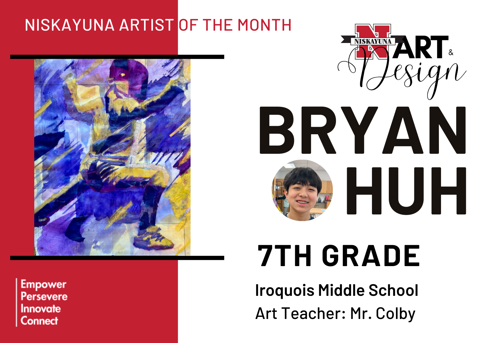 Artists of the month flyer for Bryan Huh