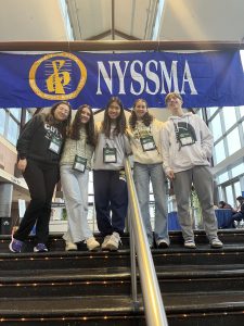(Left to right) Lily Graham, Sophie Spindler, Eujeong Choi, Sofia Trimarchi, and Aidan Page at NYSSMA.