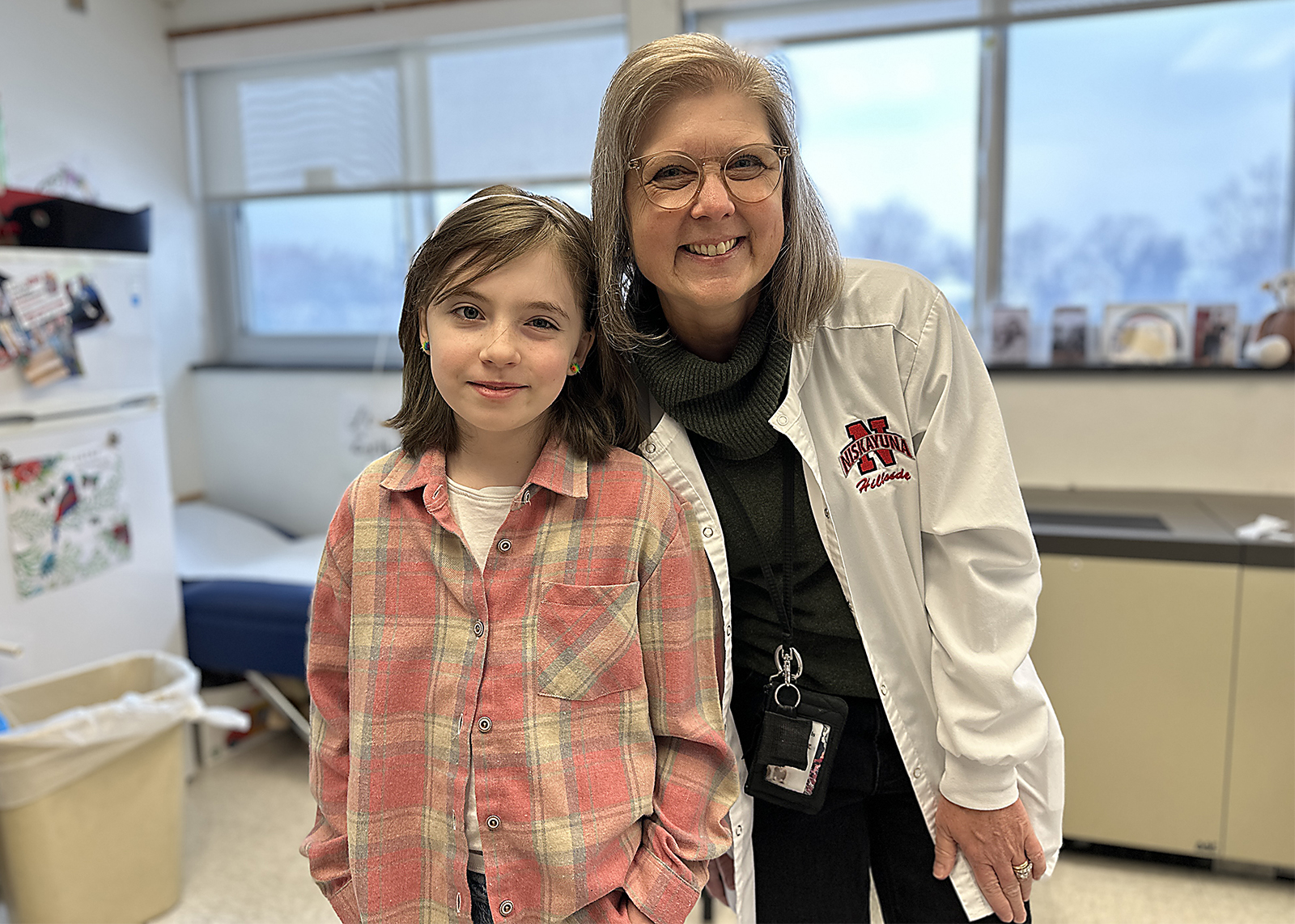 school nurse with student