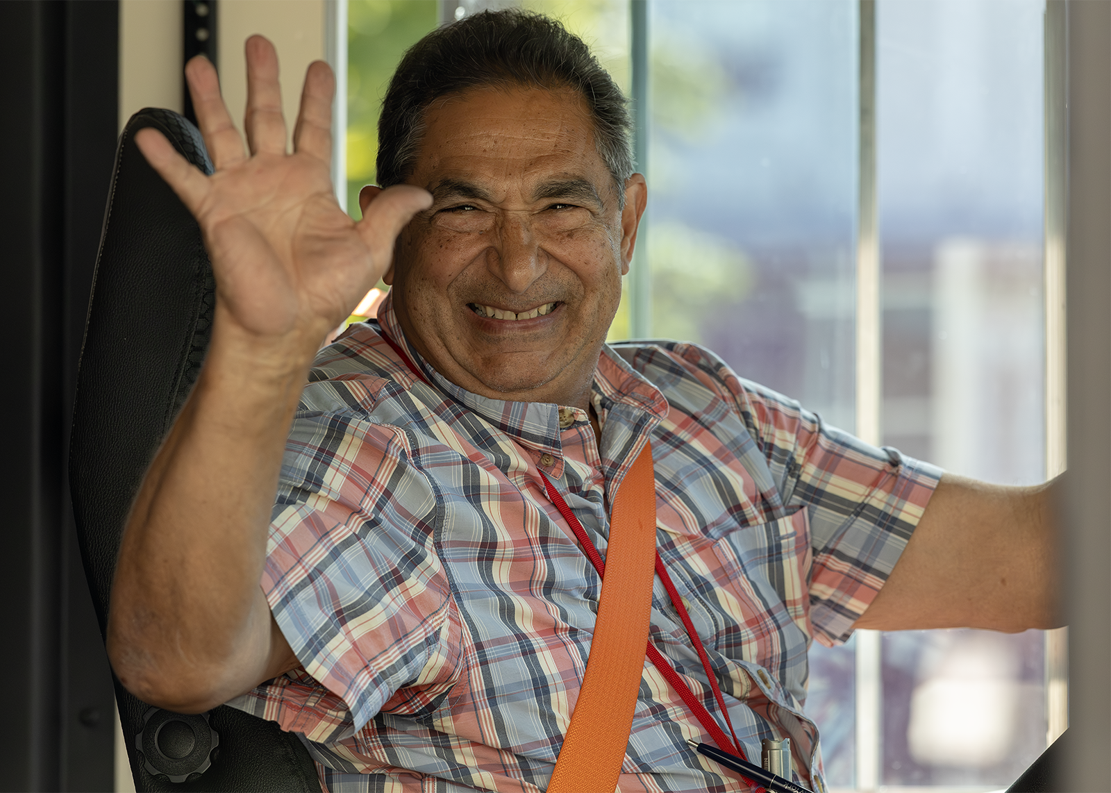 bus driver waving
