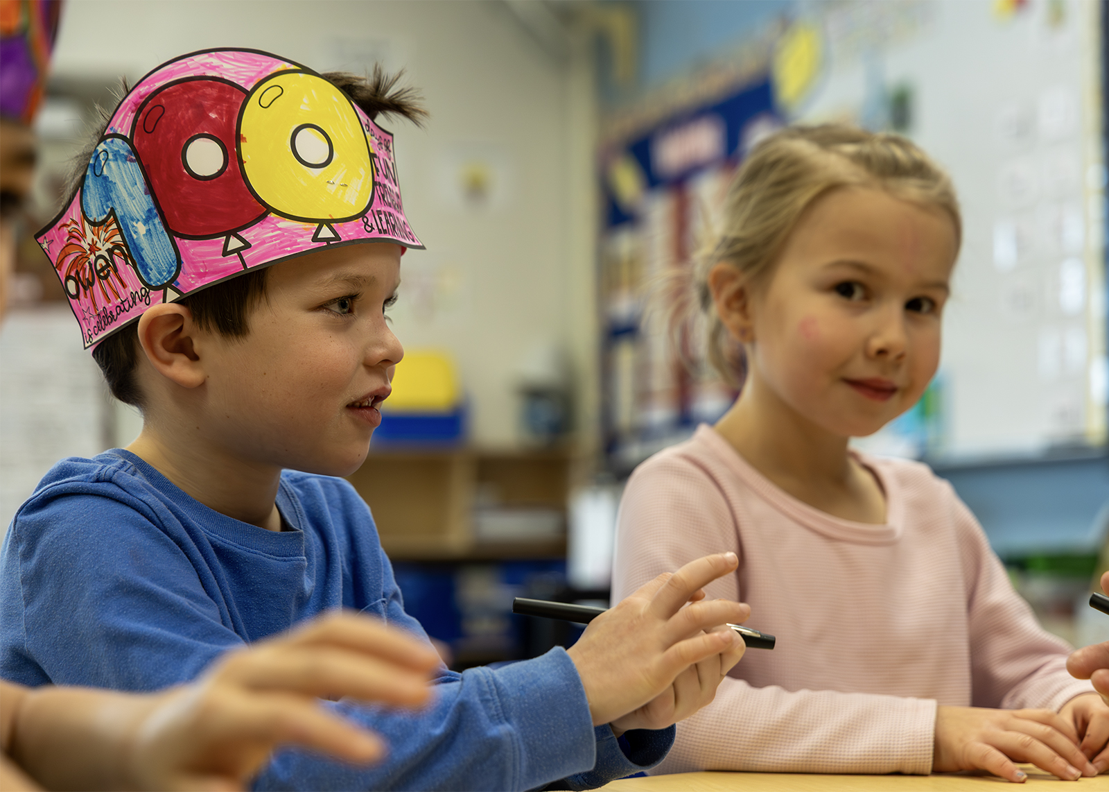 kindergartner celebrating 100 days of school