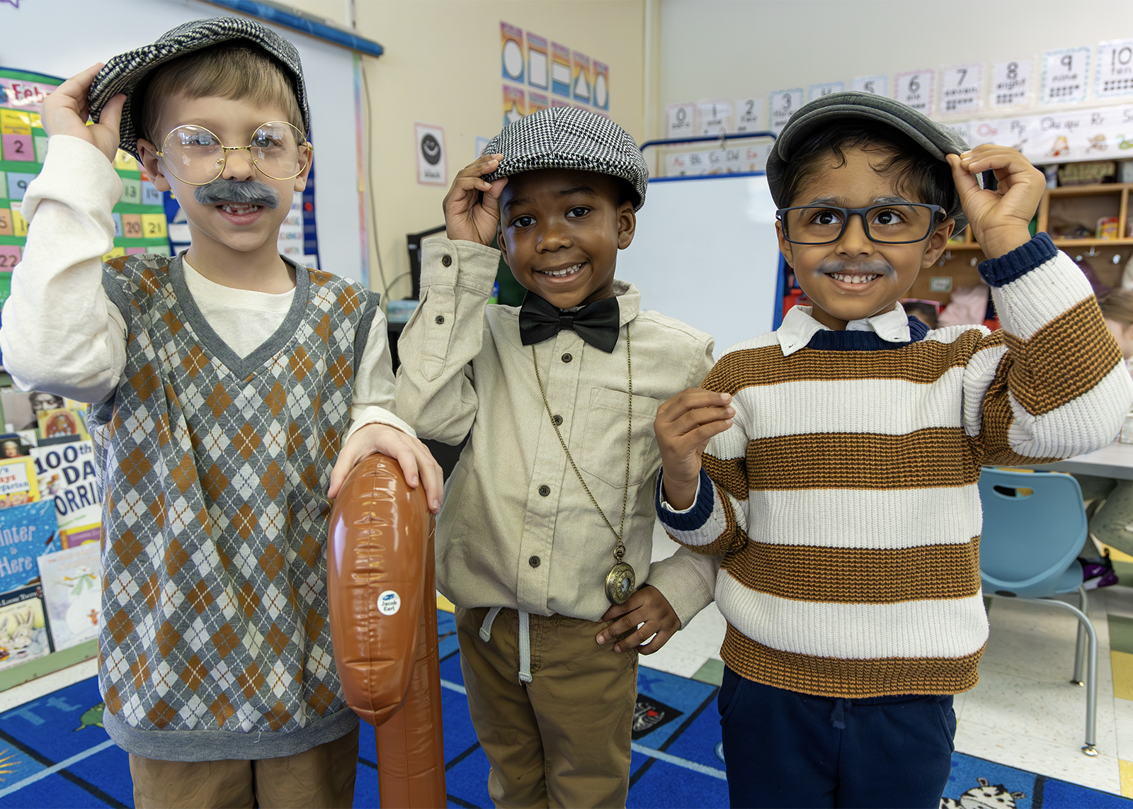 kindergartner celebrating 100 days of school