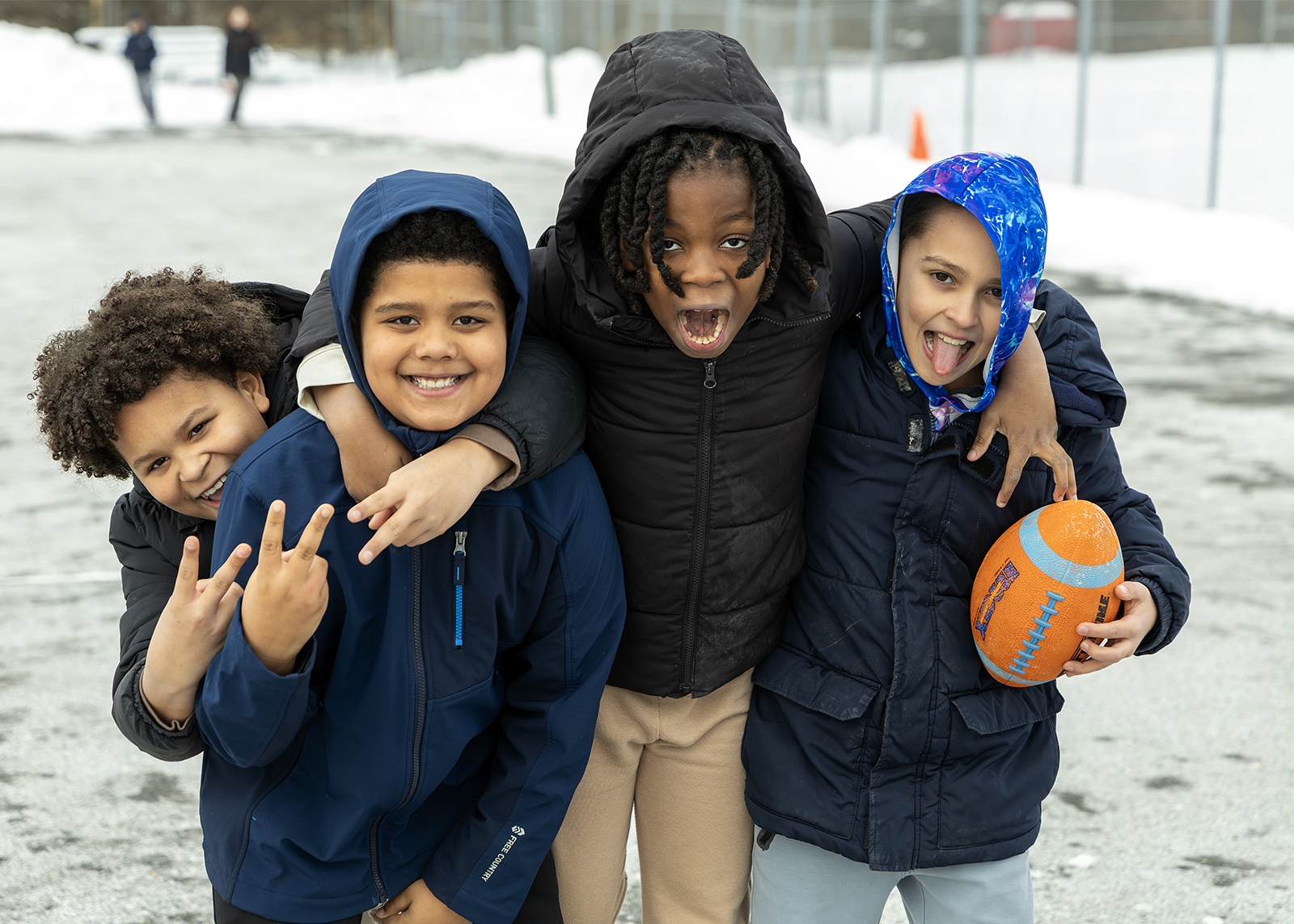 elementary school kids at recess