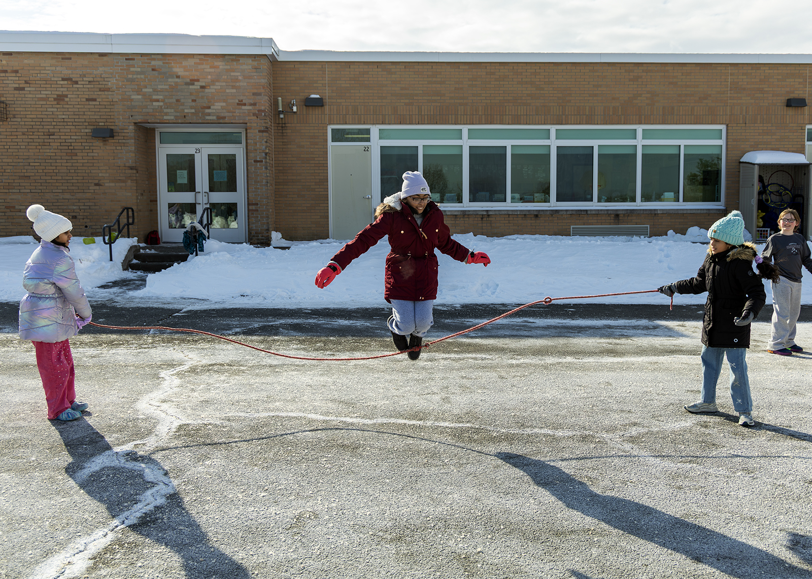 elementary school kids at recess