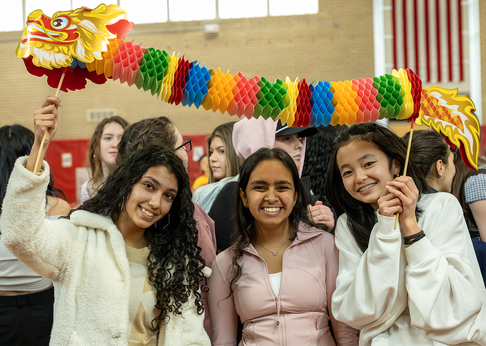high school students celebrating lunar new year