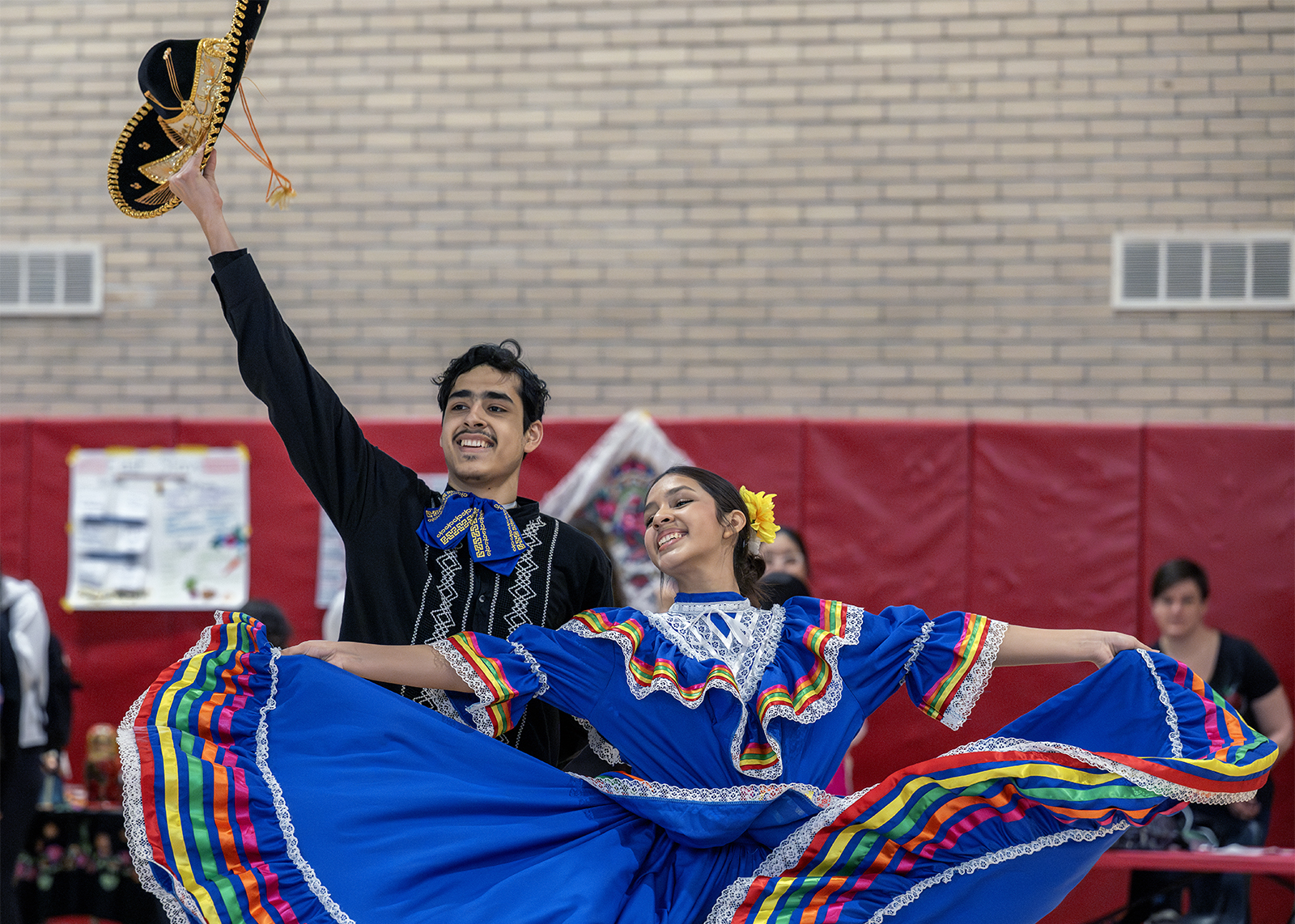 high school students doing a mexcian dance at mulitcultural fair
