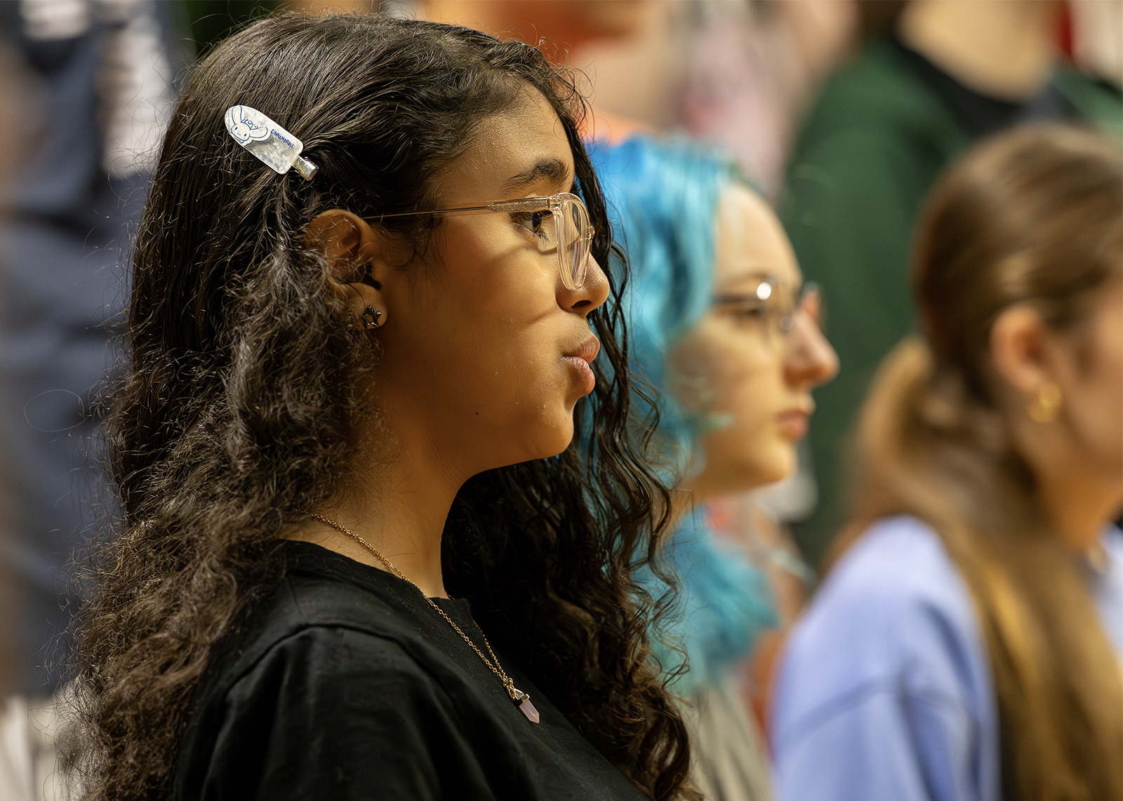 middle school student singing in choir