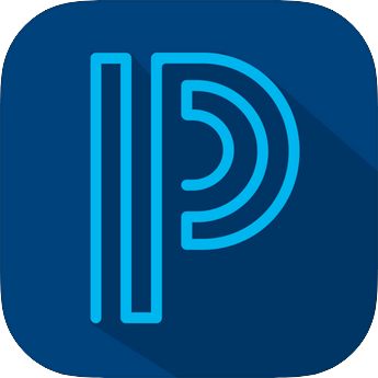 Powerschool logo, a large P.