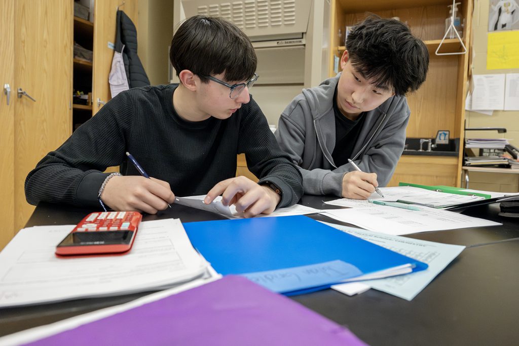 Two students studying together.