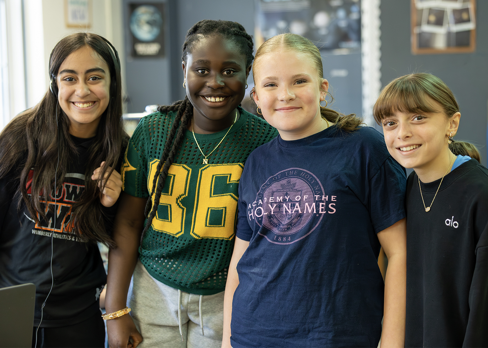 group of MS girls smiling at camera