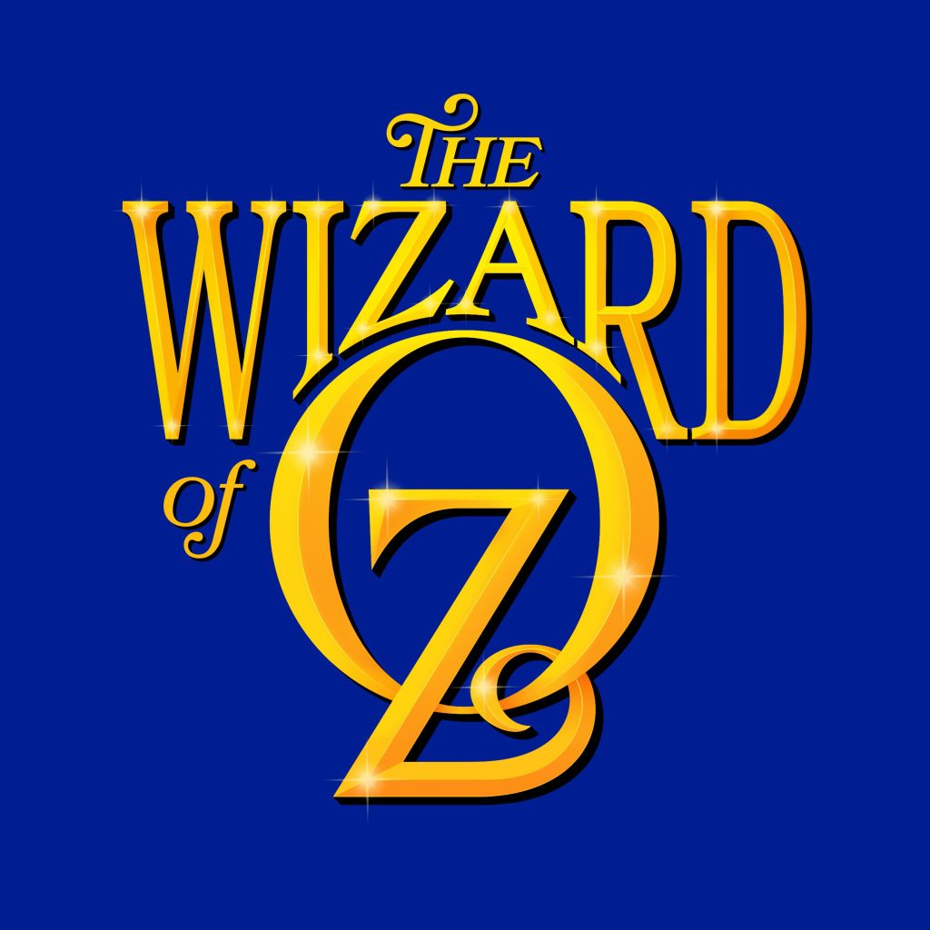 The Wizard of Oz logo in gold.